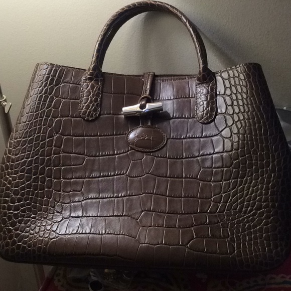 Longchamp Embossed Crocodile Leather 